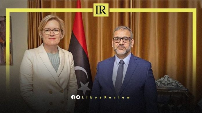 The British Ambassador to Libya, Caroline Hurndall and Head of the HCS, Khaled Al-Mishri