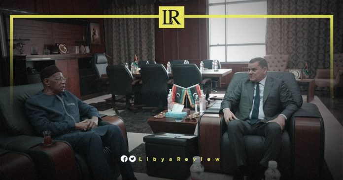 UN Special Envoy to Libya, Abdoulaye Bathily in a meeting with the Prime Minister of Libya's Government of National Unity (GNU), Abdel-Hamid Dbaiba in Tunis