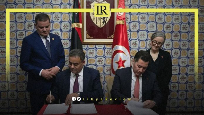 Libya's Minister of Transportation, Mohamed Al-Shahoubi and his Tunisian counterpart, Rabih Al-Majidi Libya's Minister of Transportation, Mohamed Al-Shahoubi and his Tunisian counterpart, Rabih Al-Majidi