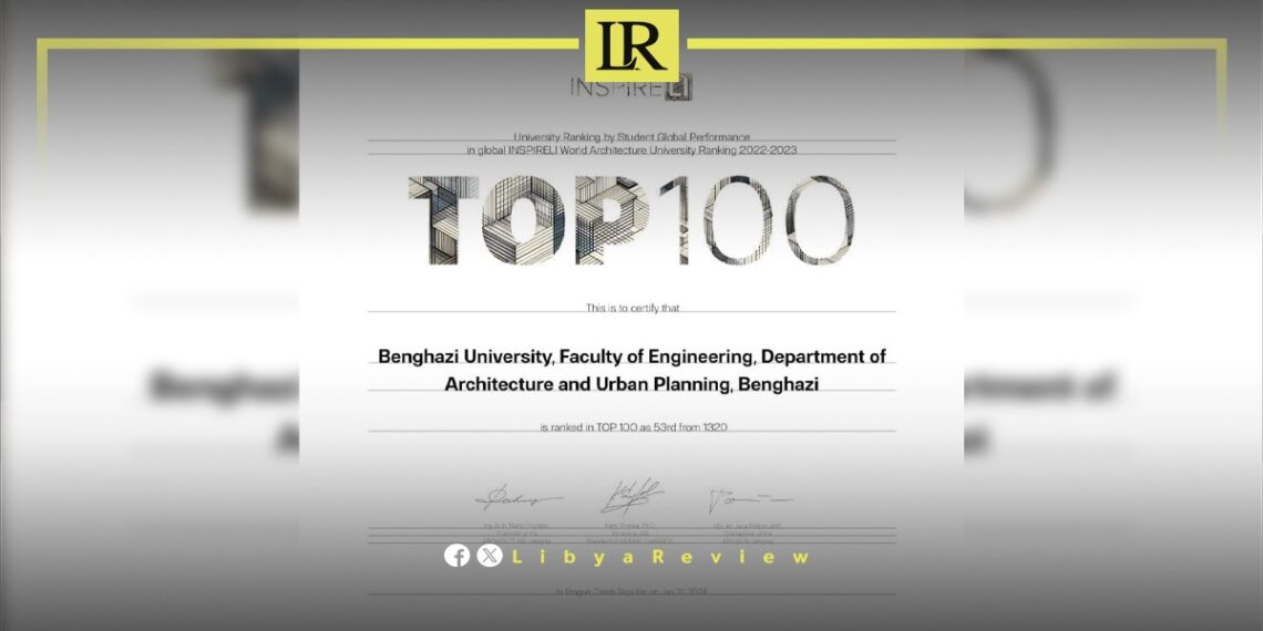 Libya’s Benghazi University Ranks Among Top 100 Globally