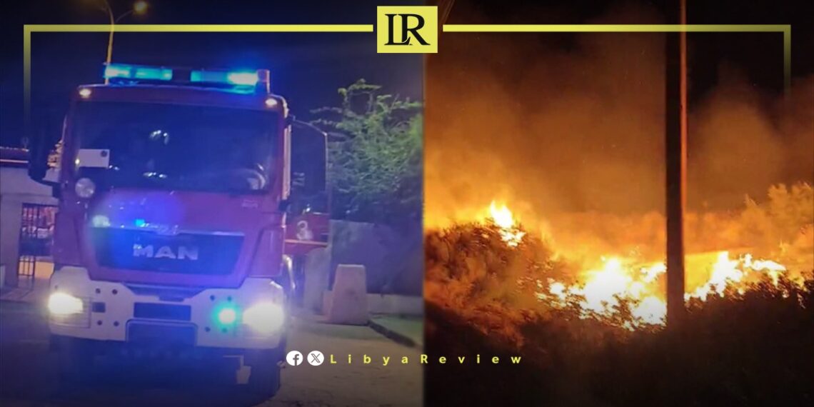 Libyan National Safety Authority Controls Forest Fires in “Ras Hilal”
