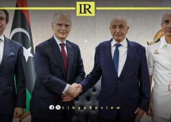 The Speaker of the Libyan House of Representatives, Ageela Saleh, and the Greek Ambassador to Libya Nikolaos Garelidis