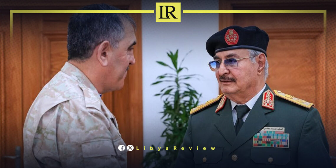 Field Marshal Khalifa Haftar, Commander of the Libyan National Army (LNA), and the Russian Deputy Defense Minister Yunus-Bek Yevkurov
