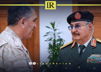 Field Marshal Khalifa Haftar, Commander of the Libyan National Army (LNA), and the Russian Deputy Defense Minister Yunus-Bek Yevkurov