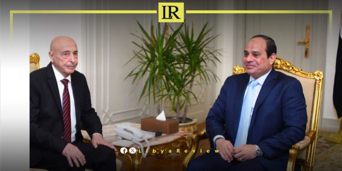 Libya’s Parliament Speaker Ageela Saleh and Egyptian President Abdel Fattah El-Sisi