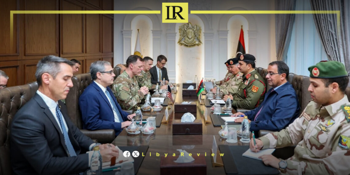 Lieutenant General Saddam Khalifa Haftar, Deputy Commander-in-Chief of the Libyan National Army (LNA), and General Dagvin Anderson, Commander of US Africa Command (AFRICOM).