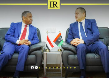 Libya’s Minister of Foreign Affairs and International Cooperation, Abdelhadi Al-Hwaij, and Sudan’s Consul General, Abdul Rahman Rahmatullah